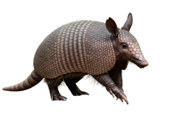 Armored wanderer An armadillo emerges into view