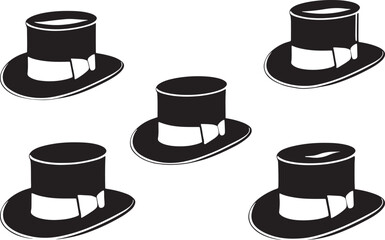 Elegant Top Hats in Simple Silhouette Design