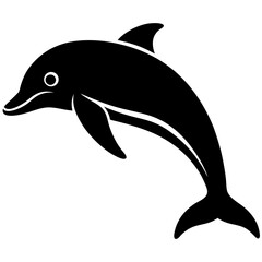Fototapeta premium dolphin silhouette vector icon on white background 