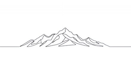 Abstract Mountain Range Line Art: Minimalist Nature Sketch