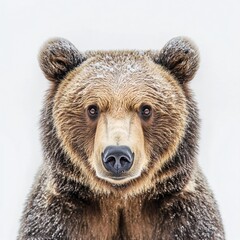 Obraz premium Wild grizzly bear portrait snowy wilderness animal photography arctic environment close-up nature conservation