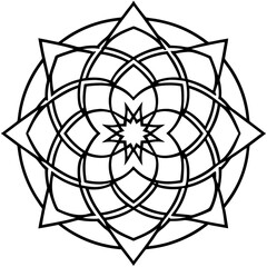 Fototapeta premium Timeless Mandala Circle Line Art