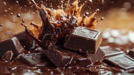 Chocolate Splash Dark Dessert Food