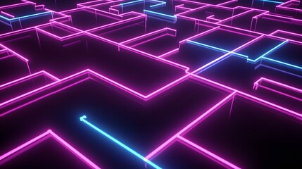 Futuristic AI Neural Network Abstract with Dynamic Data Flow Patterns