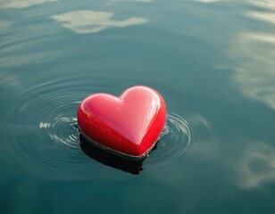 Red Heart in Water