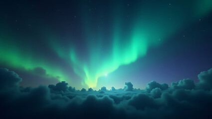 Fototapeta premium aurora abstract background and Green-blue gradient abstract background. aurora wallpaper backdrop.