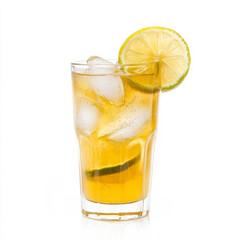 A glass of masala soda, with a refreshing blend of lemon, spices, and soda water, isolated on clean