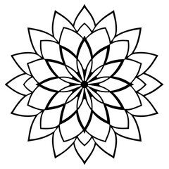 Zen Mandala Outline Vector Design