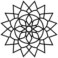 Zen Mandala Outline Vector Design