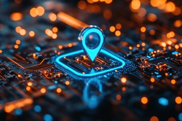 Location pin on a circuit board