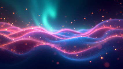 Fototapeta premium aurora abstract background and Green-blue gradient abstract background. aurora wallpaper backdrop.