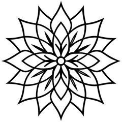 Zen Mandala Outline Vector Design