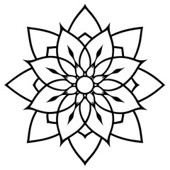 Zen Mandala Outline Vector Design