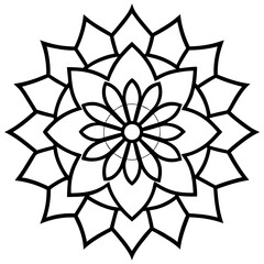 Zen Mandala Outline Vector Design