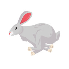 fast running rabbit vector, run bunny fast or jump vector illustration.
