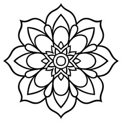 Fototapeta premium Zen-Style Mandala Heart Line Art