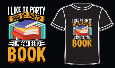 Book reading typography t-shirt design