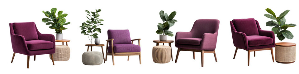 Naklejka premium Stylish modern furniture and decor elements in a living room setting.