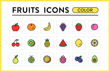 フルーツ　アイコン　ベクター