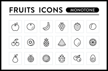 フルーツ　アイコン　ベクター