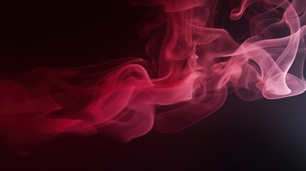 Obraz premium Ethereal red smoke swirls against dark background