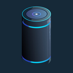 AI Dot on a dark background, showcasing its sleek design and glowing light ring.