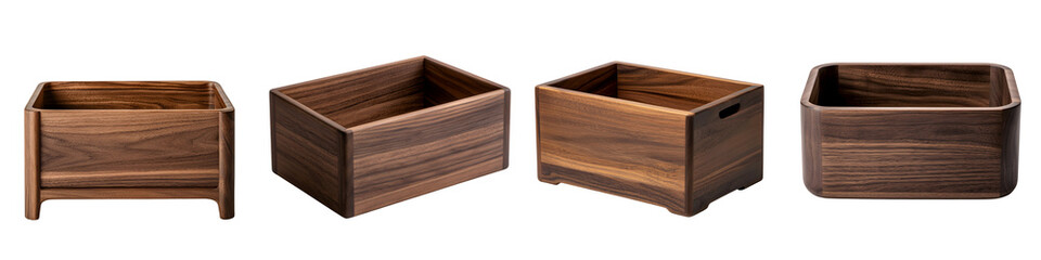 Stackable wooden boxes and containers in a modern design