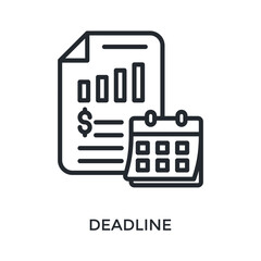 Deadline Icon Outline Style. Vector Illustration For Graphic Design