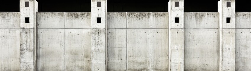 Long, continuous concrete wall sections with small openings