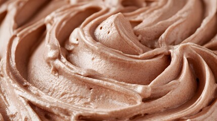 Close-Up Texture of Thick Glossy Chocolate Mousse Dessert