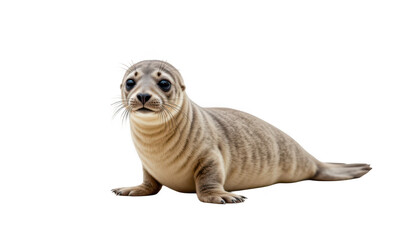 Striking portrait of a seal, majestic marine mammal against black background seal