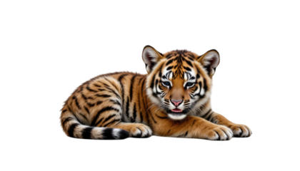 Majestic tiger resting in serenity, a captivating portrait on dark background