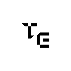 Obraz premium sporty style monogram cool minimalist logo TE Initial square concept Alphabet