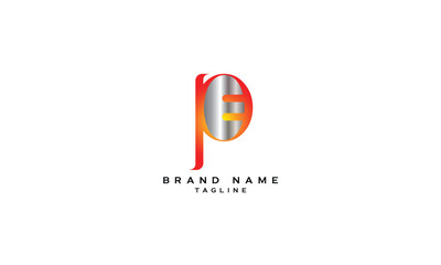 PE, EP, Abstract initial monogram letter alphabet logo design