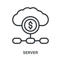 Server Icon Outline Style. Vector Illustration For Graphic Design