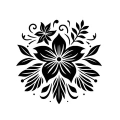Elegant Black Floral Vector Design on White Background