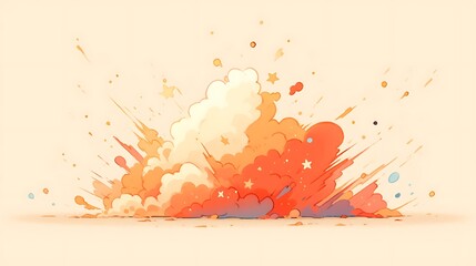 color powder explosion, colorful anime style