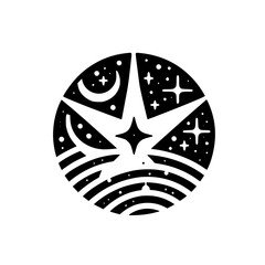 Celestial Mandala: Star, Moon & Cosmos Design