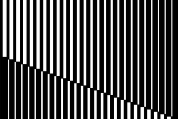 Transition from black to white with abstract geometric shapes. Striped pattern.