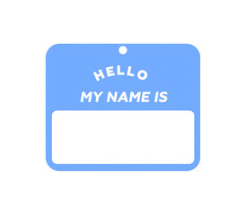 blue hello my name is sticker tag vector