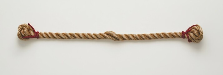 Beige rope with red knots