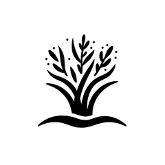 Simple Black & White Plant Logo: Minimalist, Nature-Inspired Design