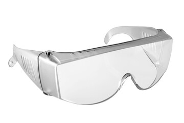 Clear safety glasses isolated