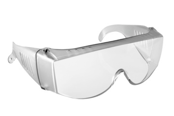 Clear safety glasses isolated