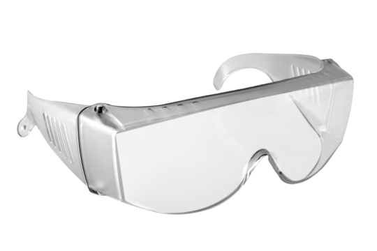 Clear safety glasses isolated