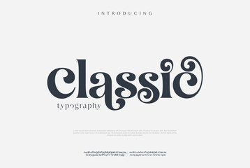 Classic serif font alphabet letters fancy gentle typographic design. Elegant antique typography. Retro slick serif letter set for wedding card, restaurant menu, headline, lettering. Vector typeset