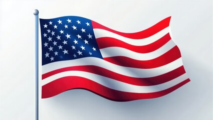 Waving American Flag Illustration