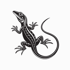Naklejka premium green anole lizard vector