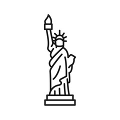 Liberty vector icon illustration on white background. Historical building and monument icons in line style