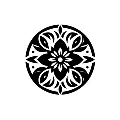 Black and White Floral Mandala Design for Wellness and Spirituality